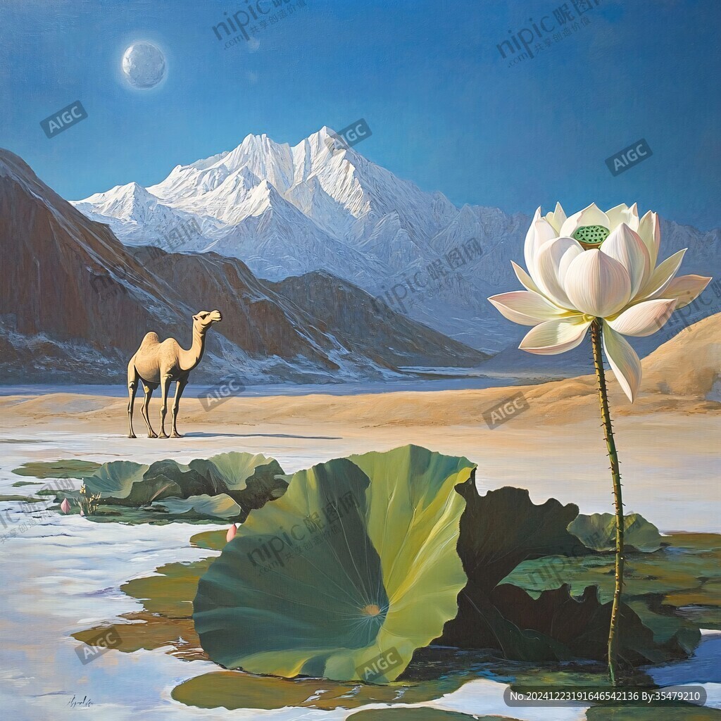 阿拉善手繪阿拉善油畫