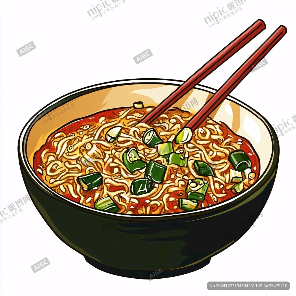 熱干面手繪插畫