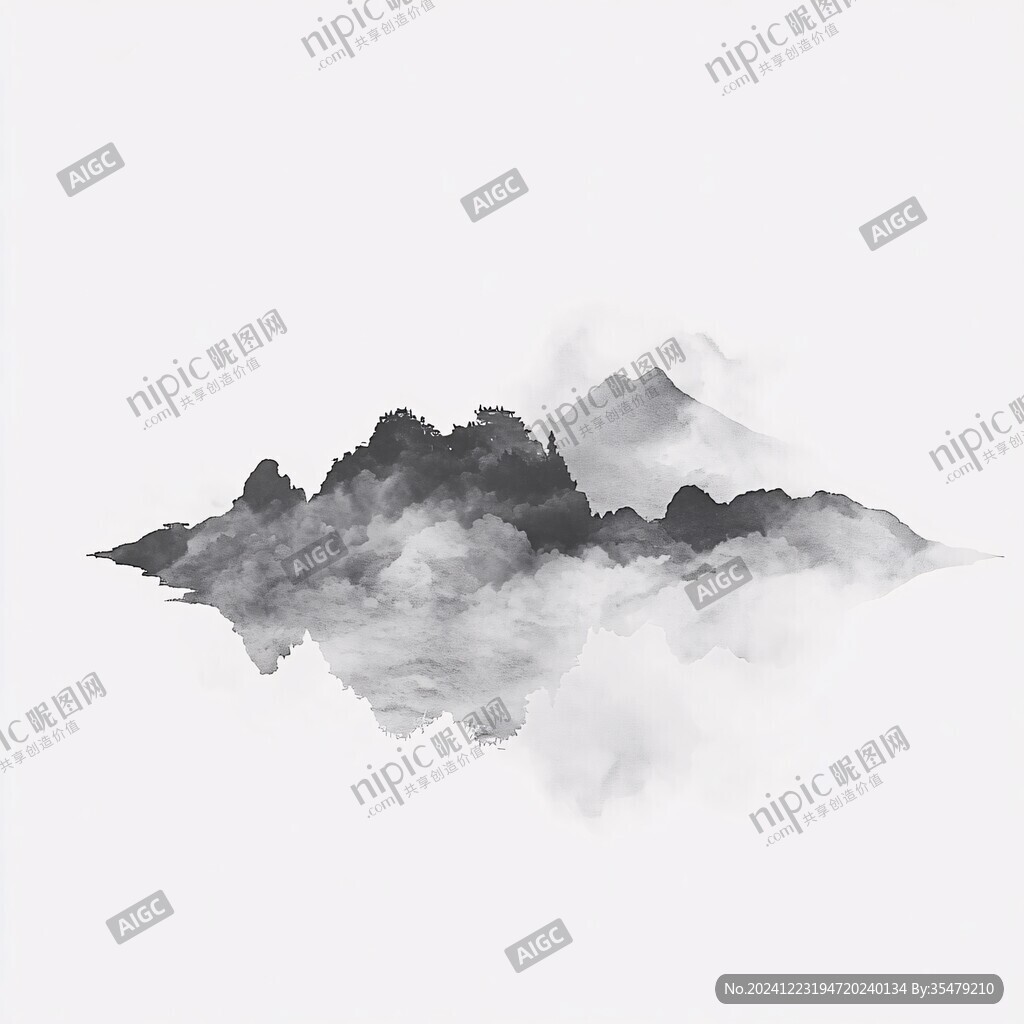 水墨紋水墨山