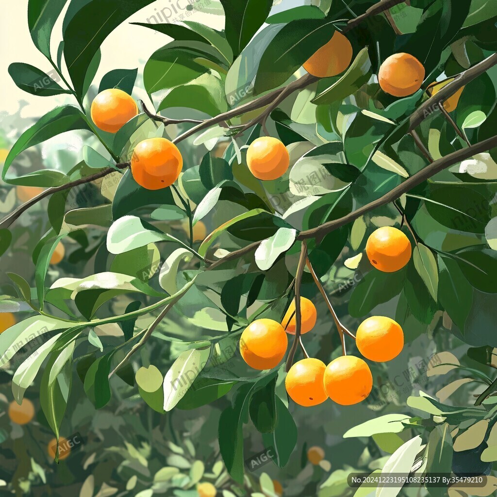 黃皮樹插畫