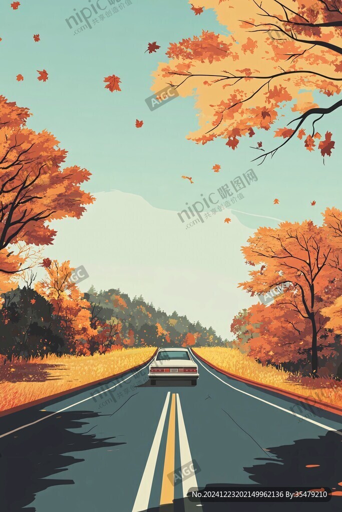 秋天道路風(fēng)景