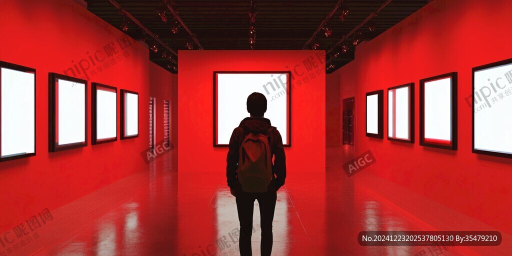看展覽的人