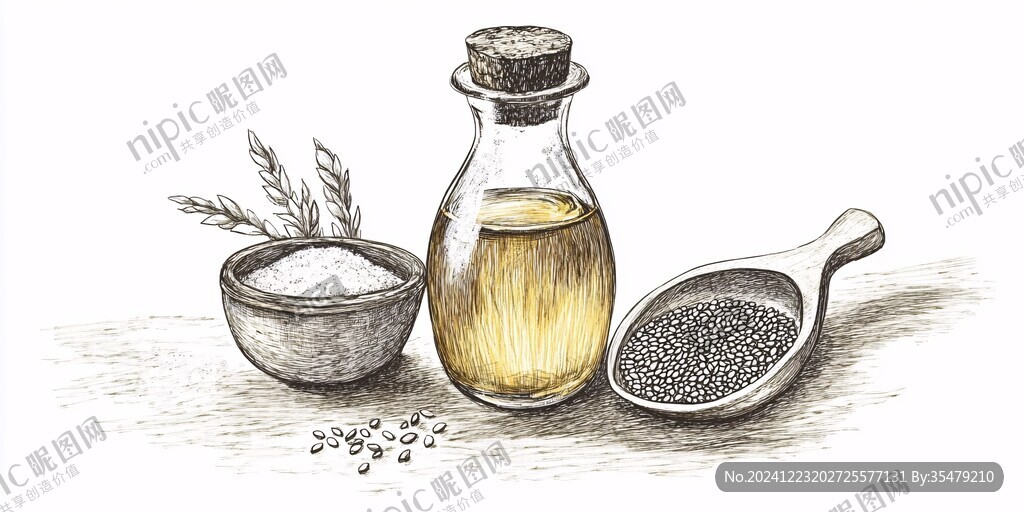 芝麻油插畫