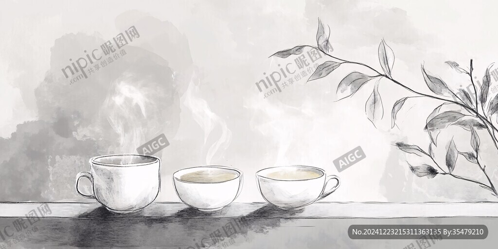 茶手繪插畫
