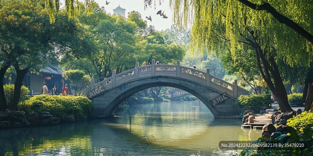 拱橋柳樹