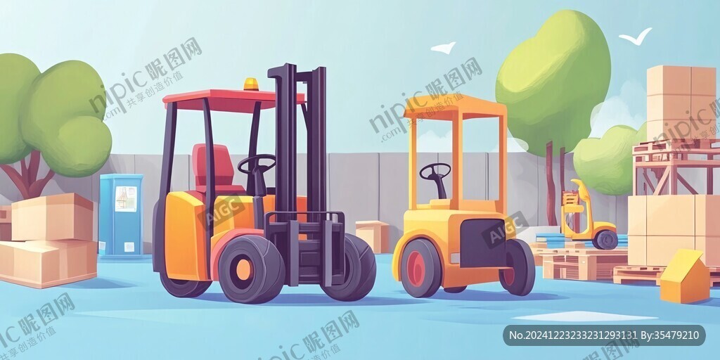 搬運貨物的叉車