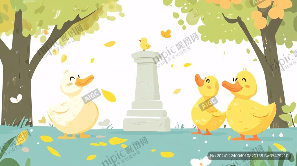 加油鴨插畫