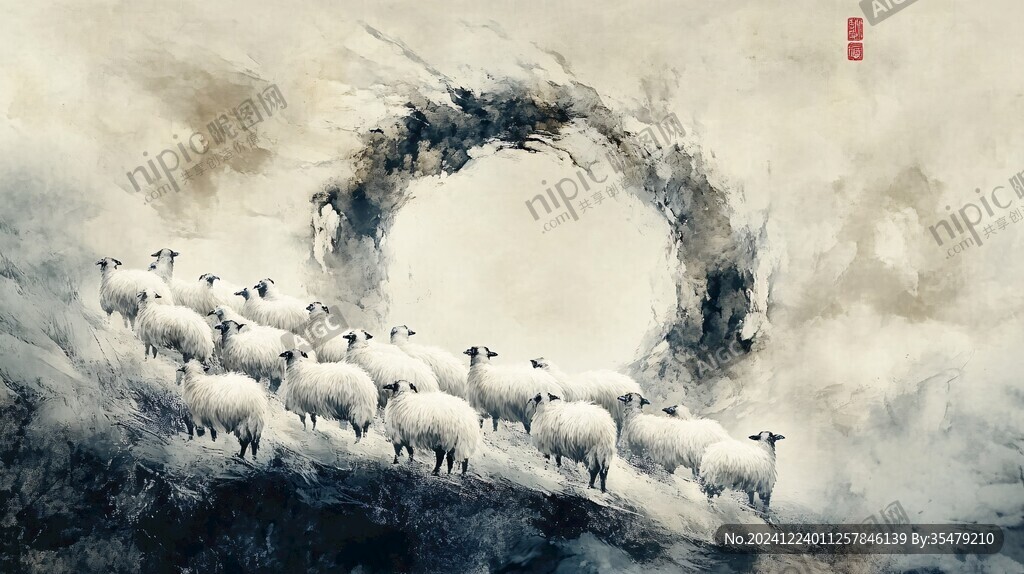 烏珠穆沁羊插畫