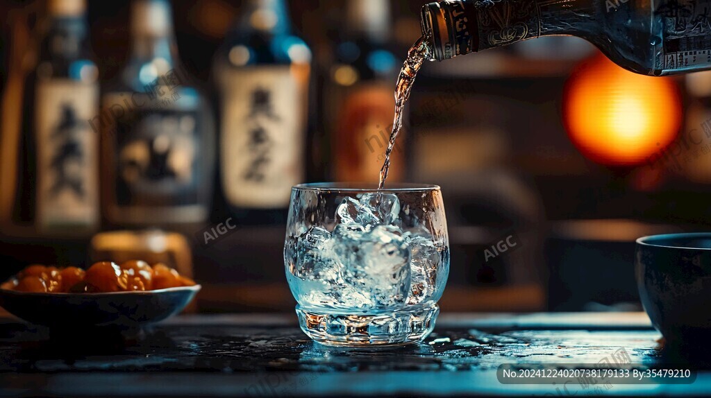 日式清酒倒酒