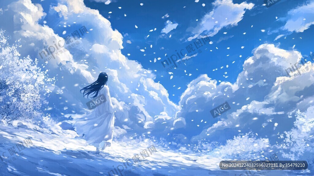 浪漫動(dòng)漫潔白云朵