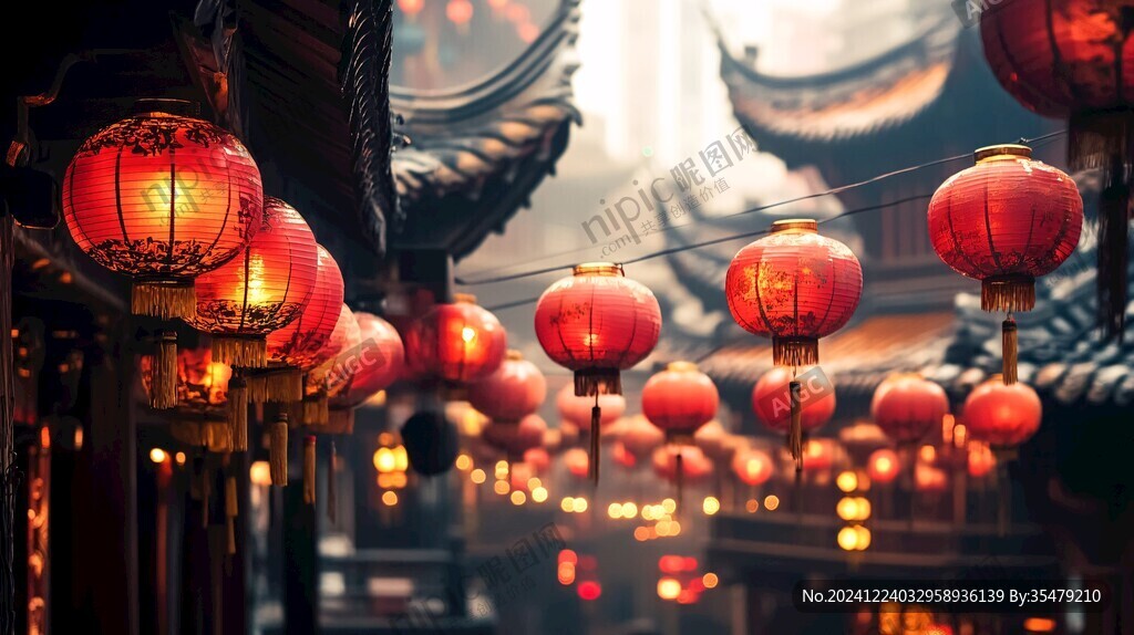 喜慶場景燈籠密布