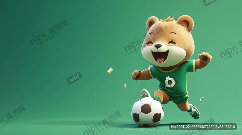踢球的小熊
