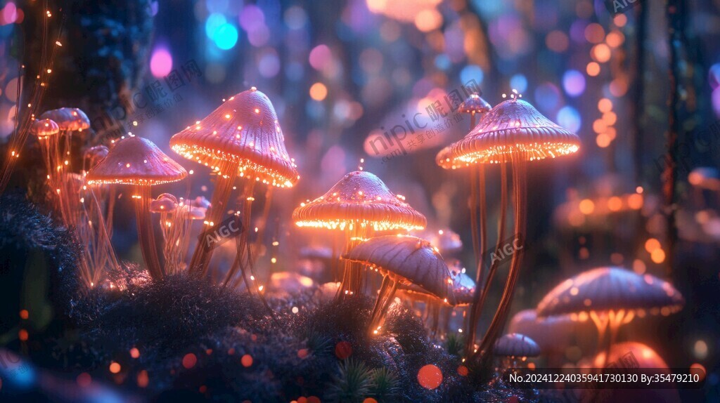 夢幻蘑菇背景