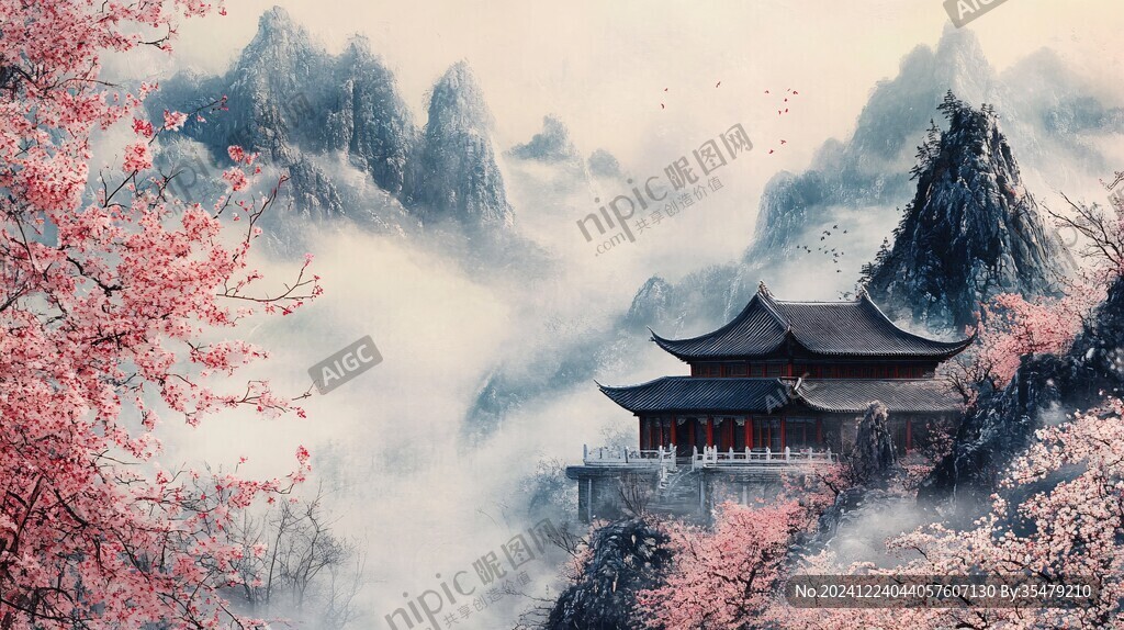 山水樓閣雅致意境風(fēng)
