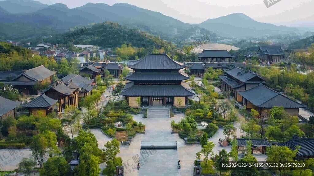 航拍仿宋建筑