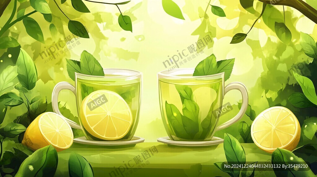 檸檬茶插畫
