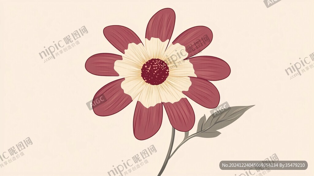雛菊板繪插畫