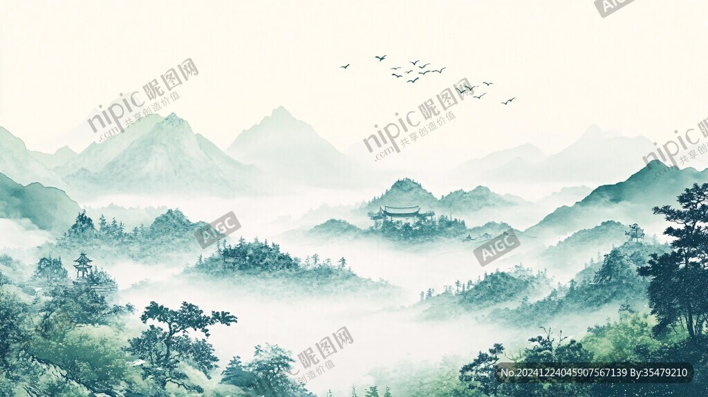 山水畫合成圖