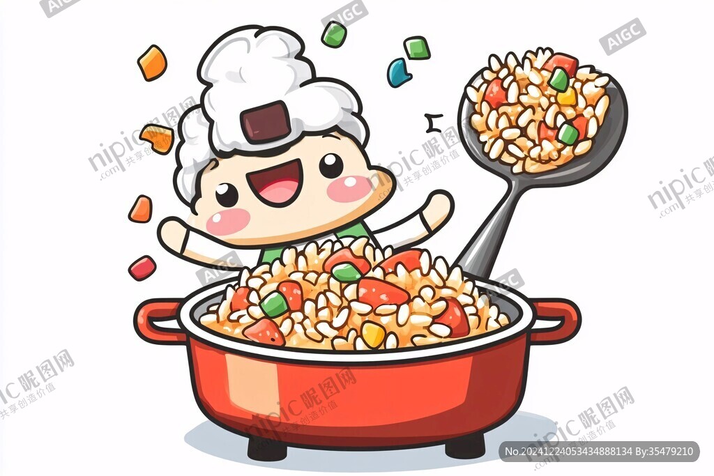 卡通漫畫風炒飯形象