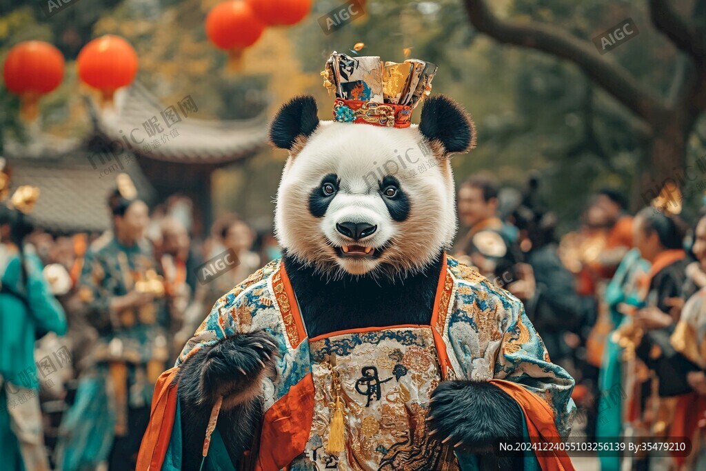 穿漢服的熊貓
