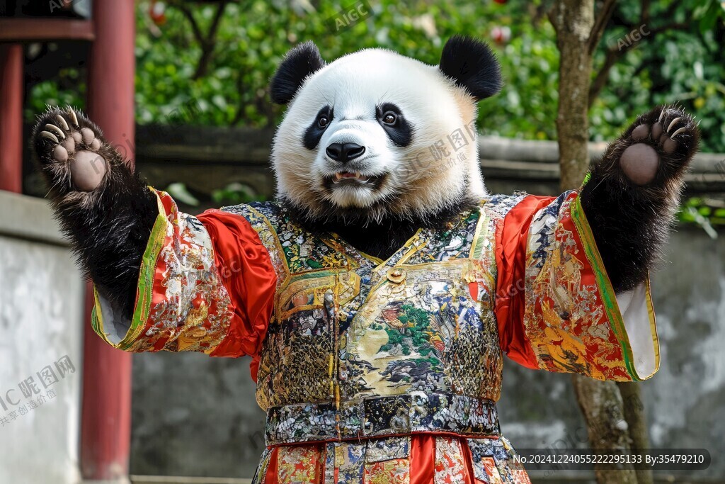 穿漢服的熊貓