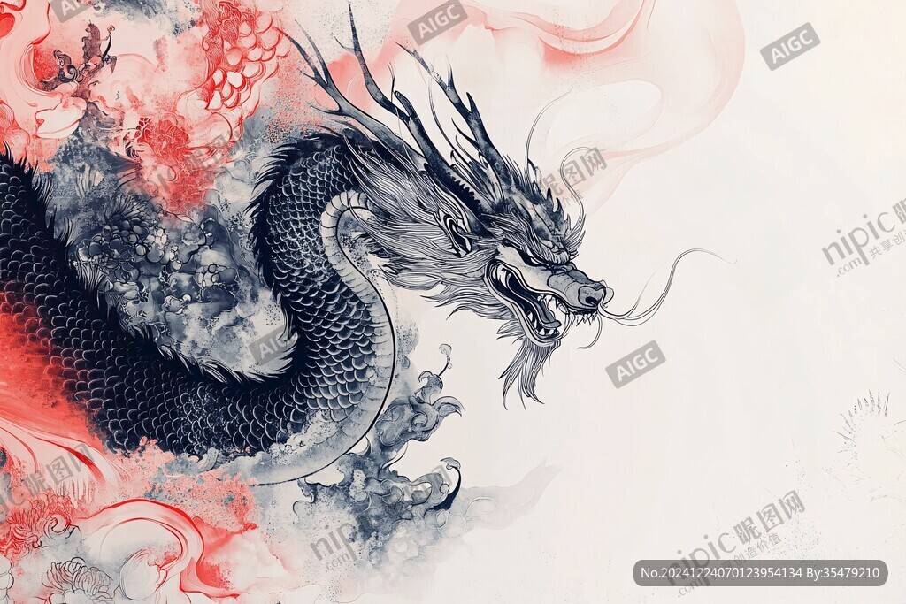 水墨龍背景