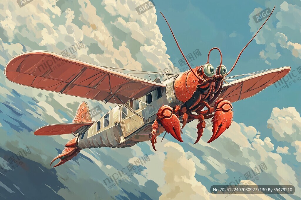 龍蝦主題插畫