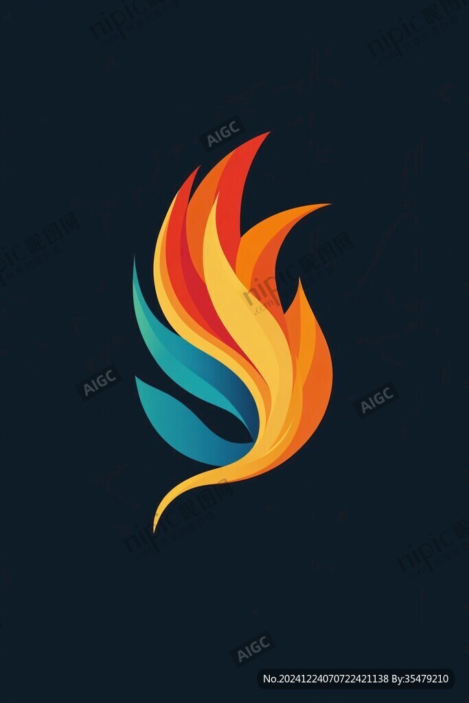 彩帶絲帶火焰logo