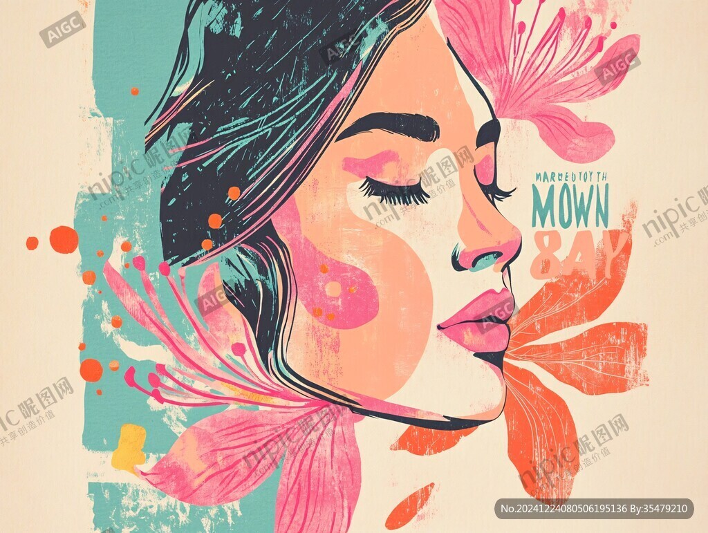 美女插畫海報