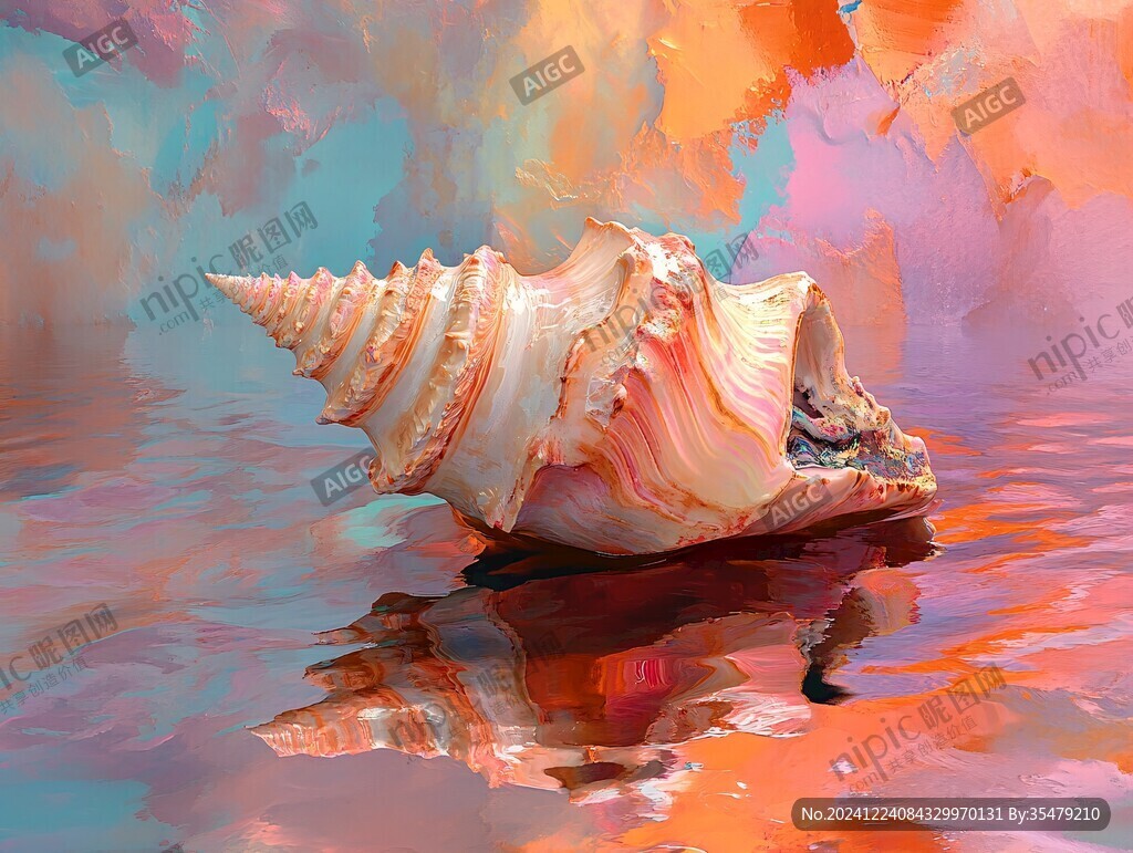 海螺油畫