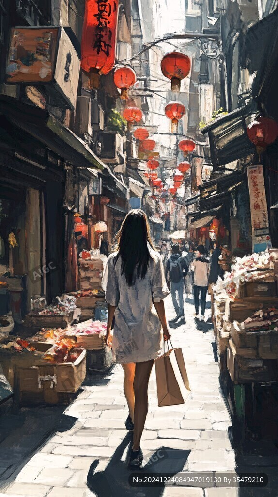 廟街插畫
