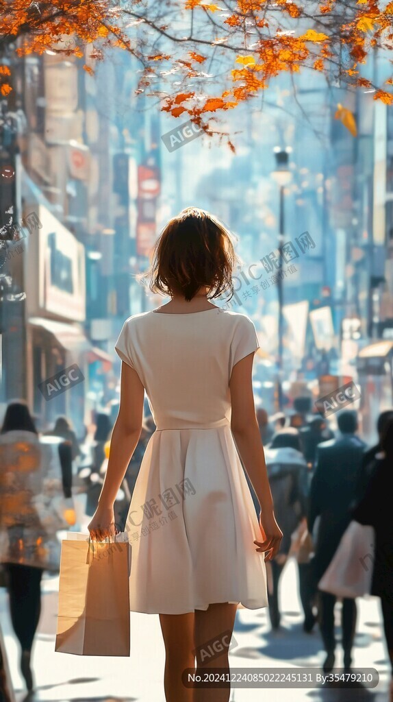 逛街女人的背影