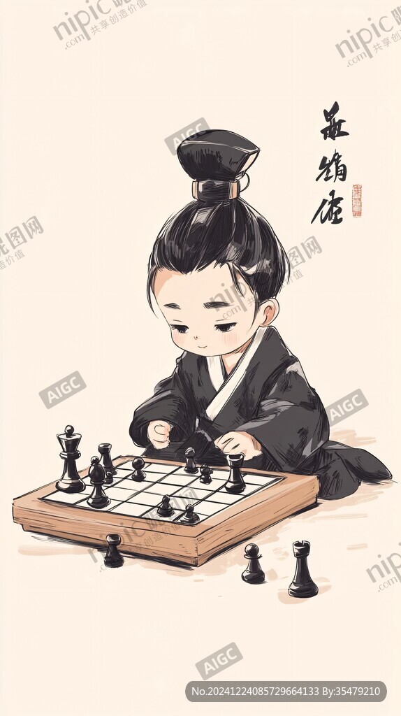 q版古風(fēng)男孩插畫(huà)