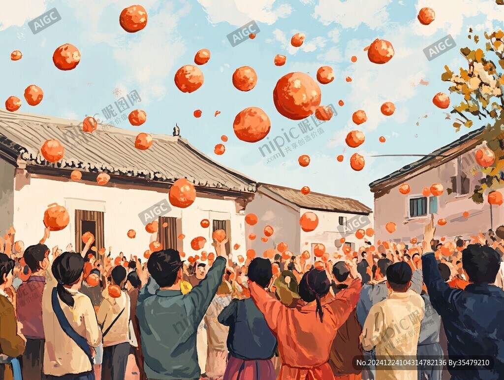 過年場景插畫