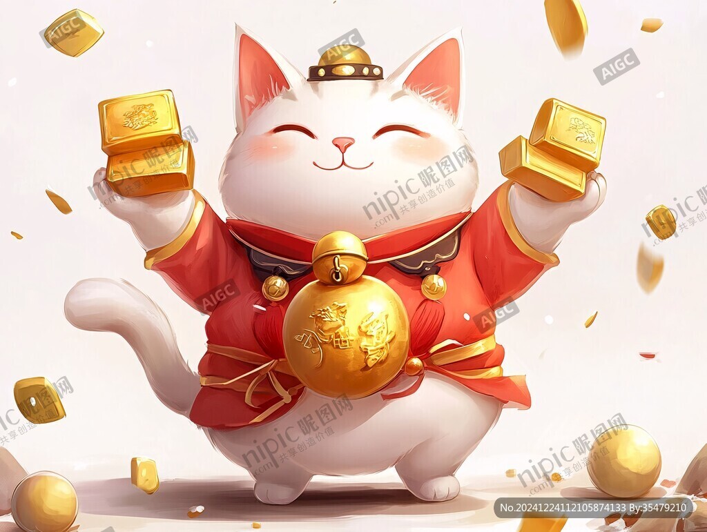 招財(cái)貓插畫