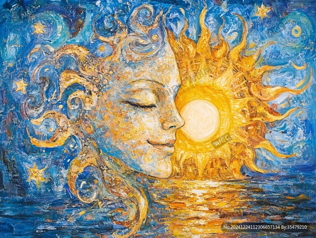 太陽油畫