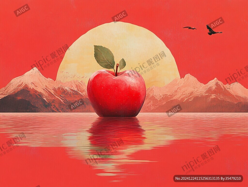 紅富士包裝插畫