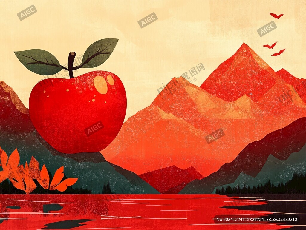 紅富士包裝插畫(huà)