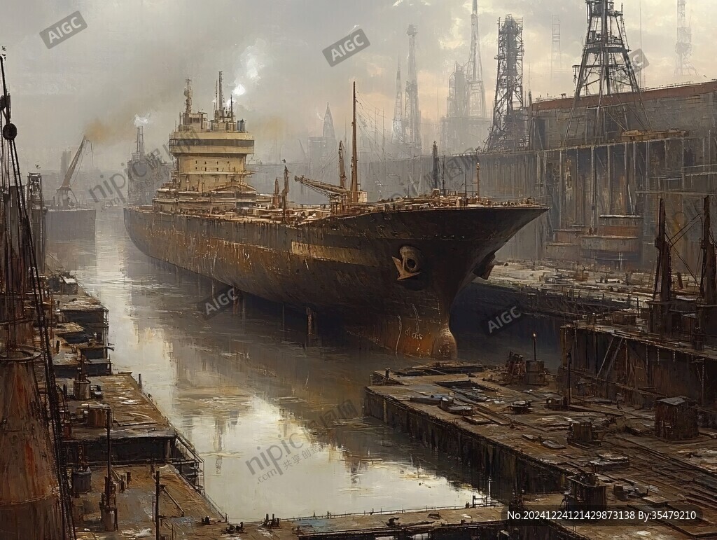 工業油畫場景