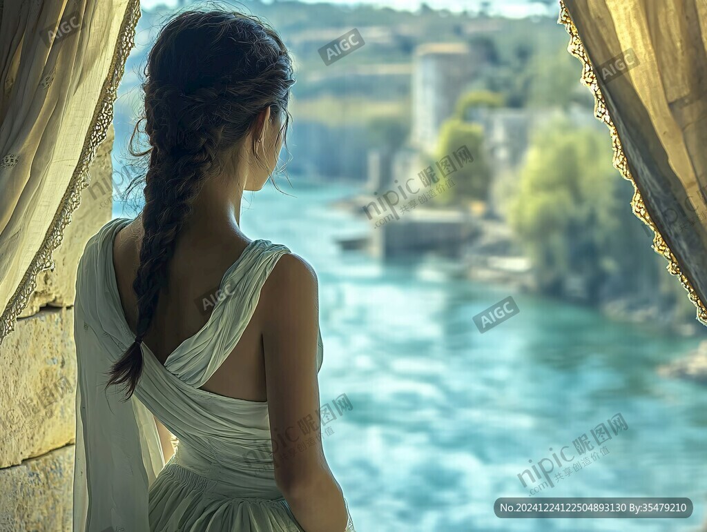 坐在江邊看風(fēng)景美女