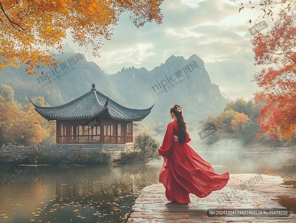 紅葉古風美女