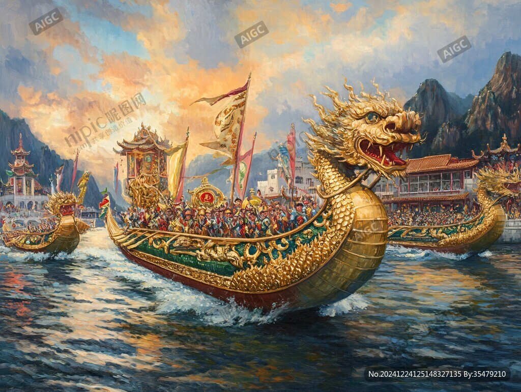 金色的龍船