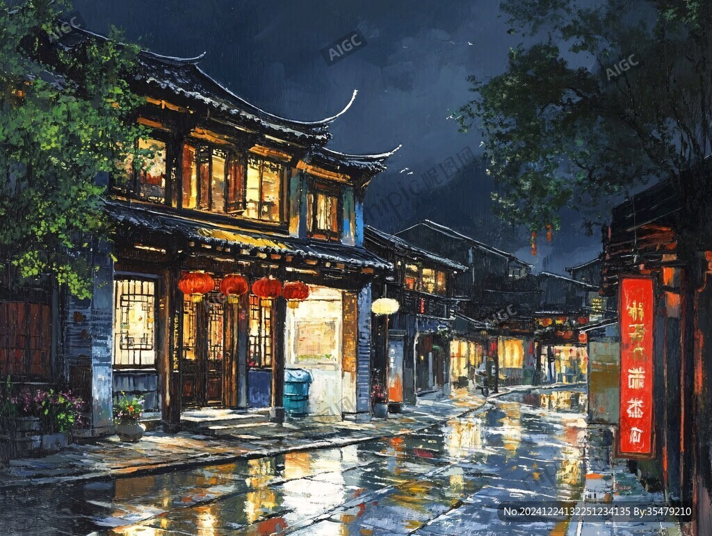 束河古鎮(zhèn)插畫