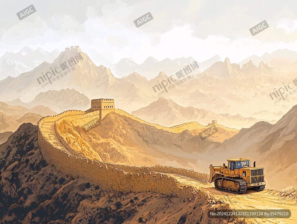 長城風(fēng)景插畫