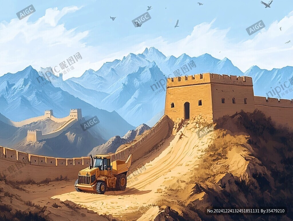 長城插畫