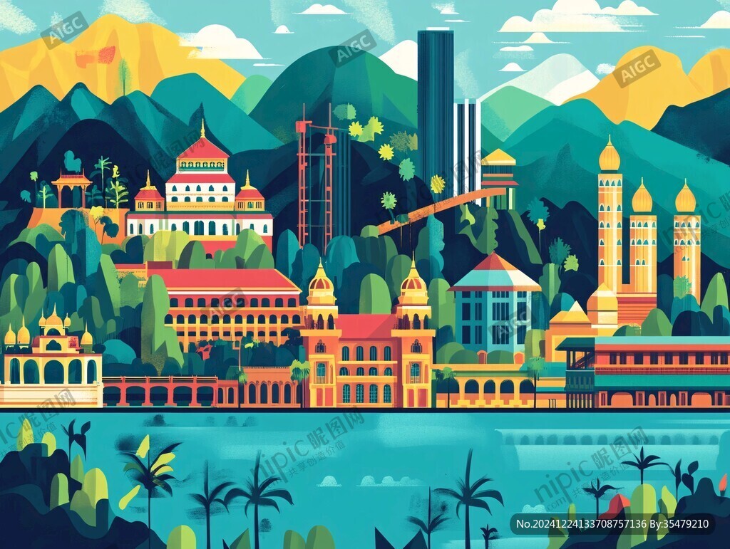 港澳臺建筑插畫