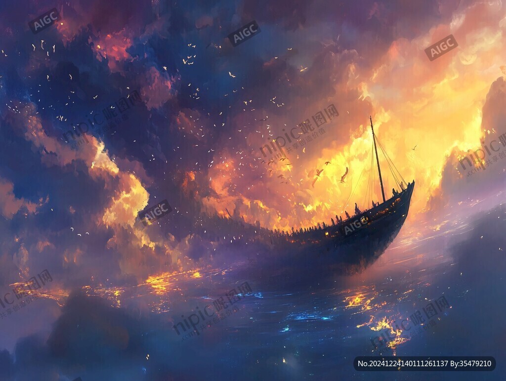 孤舟插畫