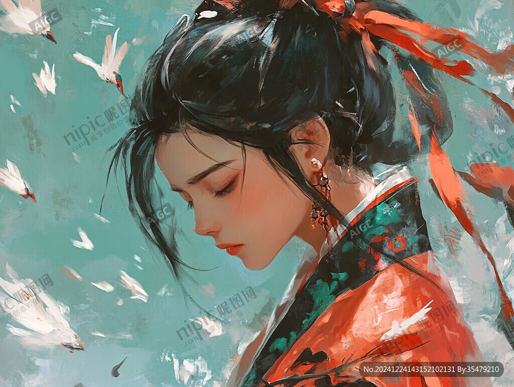 红衣少女设计古风 红衣少女设计古风