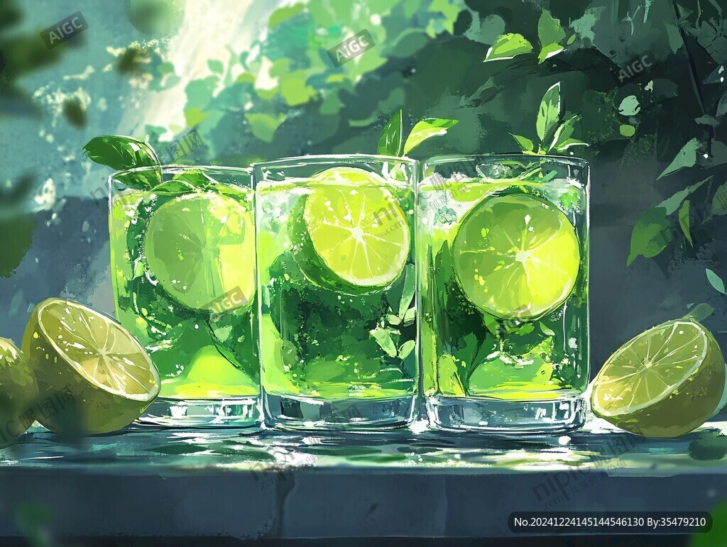 冰飲插畫