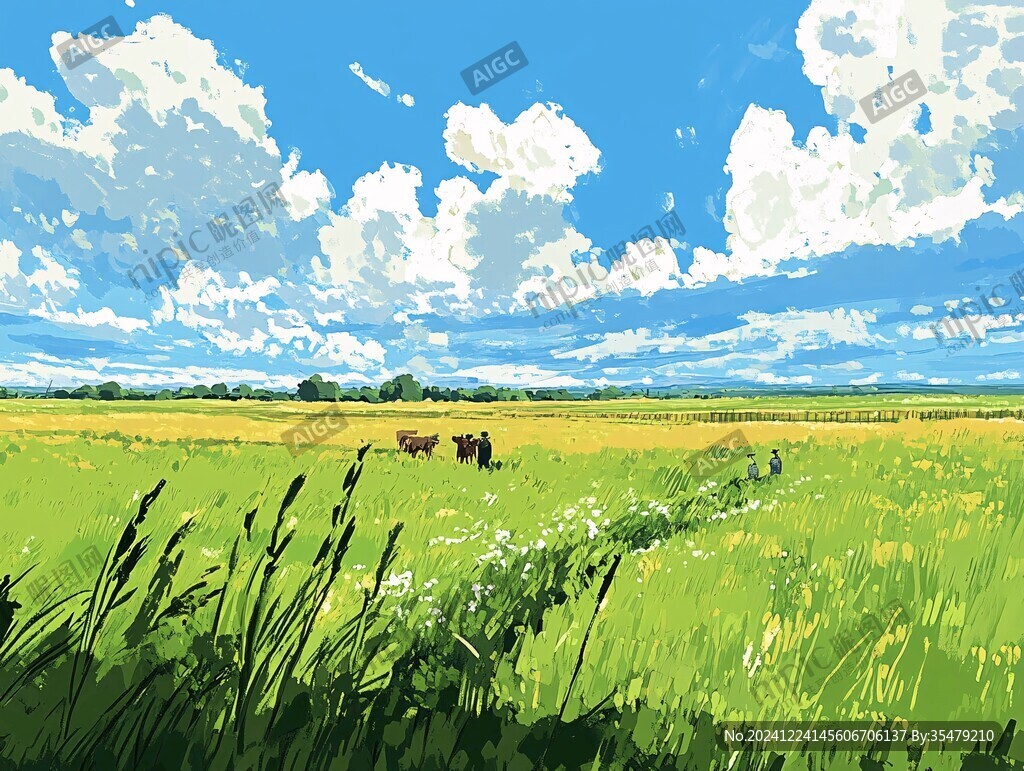 草原繪本插畫